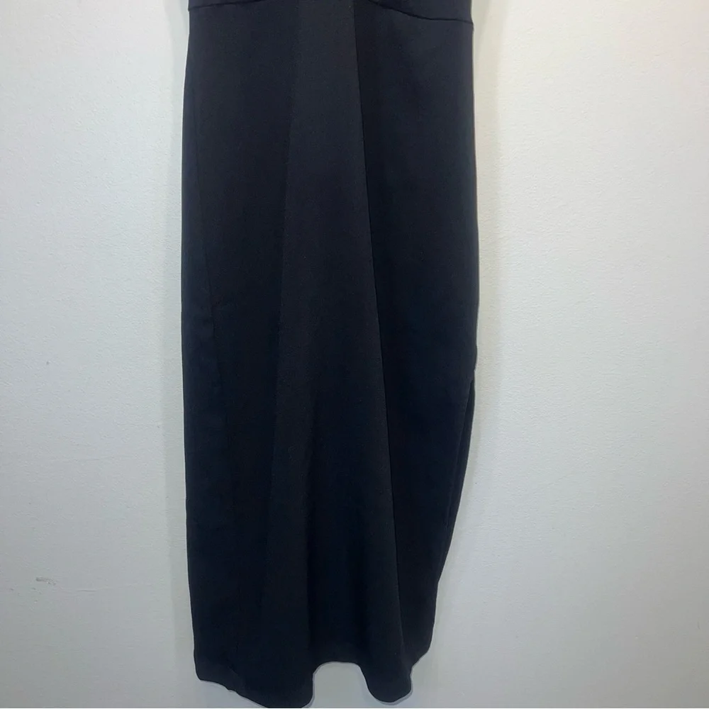 NEW Abercrombie & Fitch Black Strappy Side Slit Maxi Dress Black Sz S Tall $79